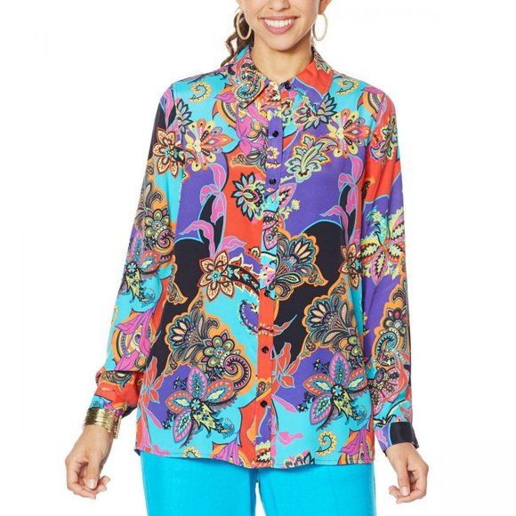 DG2 by Diane Gilman Tops - NWT DG2 Silk Blend Blouse Medium Multicolor